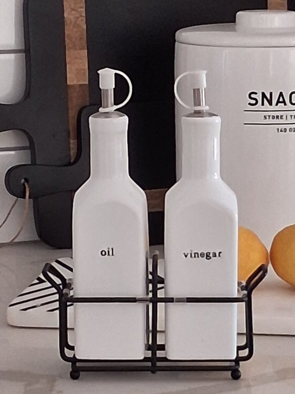Oil and Vinegar Dispenser Set w/ Caddy, Expressions Signature Housewares